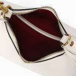 Trendy White Faux Leather Top Handle Bag