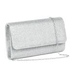 OSDUE Silver Glitter Evening Clutch Bag