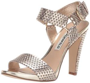 Karl Lagerfeld Gold Snake Ankle Strap Heels