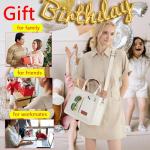 Stylish White Canvas Tote Bag with Compartments