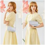 OSDUE Silver Glitter Evening Clutch Bag