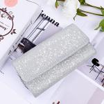 OSDUE Silver Glitter Evening Clutch Bag