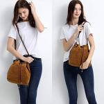 AFKOMST Suede Slouchy Bucket Bag for Women
