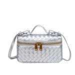 Eautyba Women's Silver Woven Crossbody Handbag