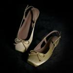 Chic Yellow Bow Slingback Ballet Flats for Women