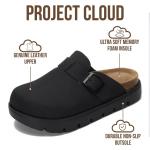 Genuine Leather Women's Platform Clogs with Memory Foam