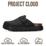 Genuine Leather Women's Platform Clogs with Memory Foam