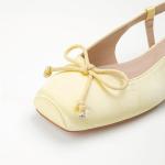 Chic Yellow Bow Slingback Ballet Flats for Women