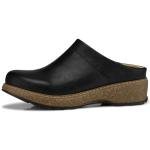SHIBEVER Women's Black Leather Slip-On Clogs