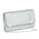 OSDUE Silver Glitter Evening Clutch Bag