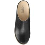 SHIBEVER Women's Black Leather Slip-On Clogs