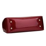 Elegant Burgundy Patent Leather Handbag and Purse