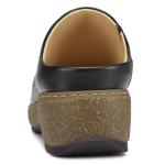 SHIBEVER Women's Black Leather Slip-On Clogs