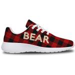 Custom Bear Family Running Sneakers in Plaid