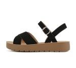 Chester-S Black Ankle Buckle Flat Sandals