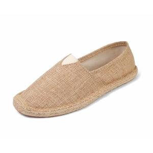 MCRONJI Brown Closed Toe Canvas Slip-On Loafers