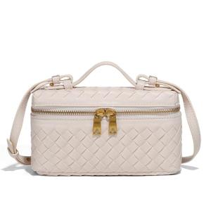 Eautyba Women's Beige Woven Leather Crossbody Bag