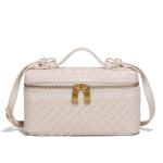Eautyba Women's Beige Woven Leather Crossbody Bag