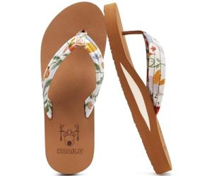 Beige Women’s Arch Support Flip Flops Size 8