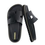 CUSHIONAIRE Women's Black Slide Sandals with Memory Foam