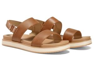 Coutgo Women's Brown Adjustable Double Strap Sandals