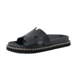 CUSHIONAIRE Women's Black Slide Sandals with Memory Foam