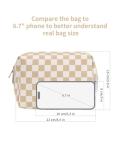 Large Checkered Makeup Bag for Travel and Toiletries