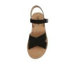 Chester-S Black Ankle Buckle Flat Sandals