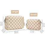 Large Checkered Makeup Bag for Travel and Toiletries