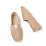 MCRONJI Brown Closed Toe Canvas Slip-On Loafers
