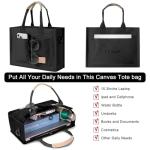 Stylish Canvas Tote Bag with Pockets for Women