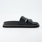 CUSHIONAIRE Women's Black Slide Sandals with Memory Foam