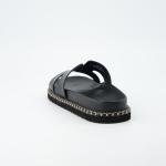 CUSHIONAIRE Women's Black Slide Sandals with Memory Foam