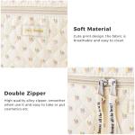 Quilted Floral Makeup Bag Set for Travel