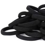 Black Cotton Hair Ties for Thick Hair - 50PCS