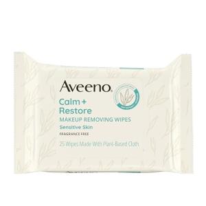 Aveeno Calm + Restore Unscented Facial Wipes, 25 ct
