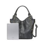 Stylish Dark Grey PU Leather Tote Bag
