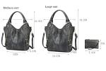 Stylish Dark Grey PU Leather Tote Bag