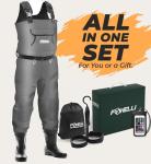 Foxelli Waterproof Neoprene Chest Waders with Boots