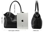 HESHE Black Designer Women’s Tote Handbag