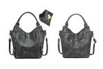 Stylish Dark Grey PU Leather Tote Bag