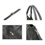 Stylish Dark Grey PU Leather Tote Bag