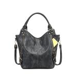 Stylish Dark Grey PU Leather Tote Bag
