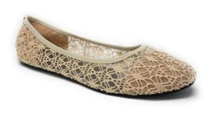 Charles Albert Women's Ivory Crochet Lace Ballet Flats