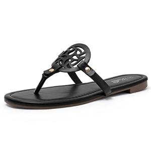 Stylish Black Dressy Flat Flip Flop Sandals
