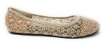 Charles Albert Women's Ivory Crochet Lace Ballet Flats