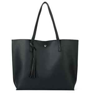 Nodykka Women's Faux Leather Tote Bag with Tassel
