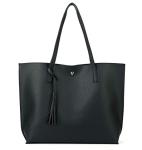 Nodykka Women's Faux Leather Tote Bag with Tassel