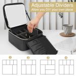 Black Travel Makeup Bag with LED Mirror