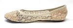 Charles Albert Women's Ivory Crochet Lace Ballet Flats